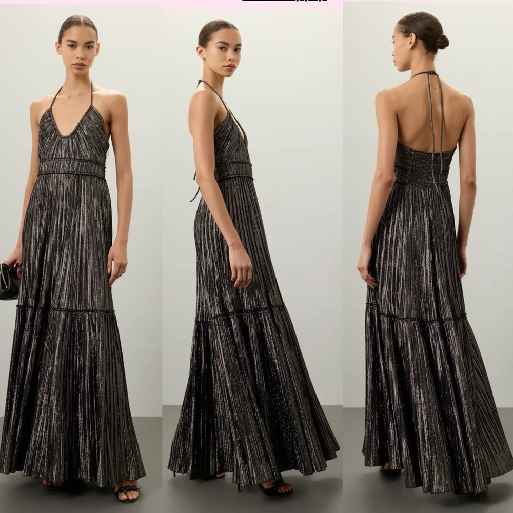 A.L.C. Cecilia Halter Gown Black Backless Maxi Dress